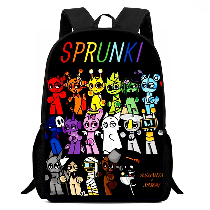 

Sprunki anime Rhythm kids backpacks, boys and girls box cartoon backpacks, durable kids backpacks for kindergarten