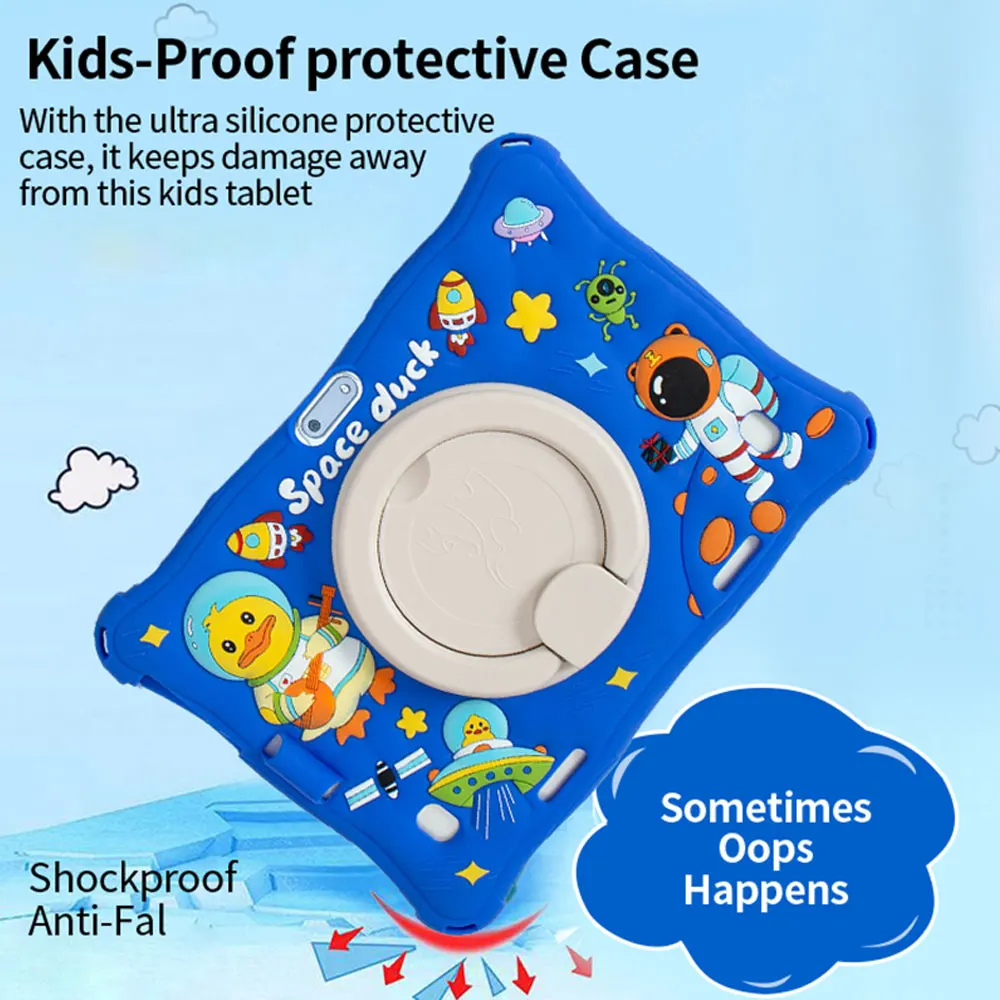 BDF Tablet anak-anak, Tablet Android 11 inci, Ram 4GB Rom 64GB, Slot kartu SIM 3G, perangkat lunak WiFi Bluetooth bawaan