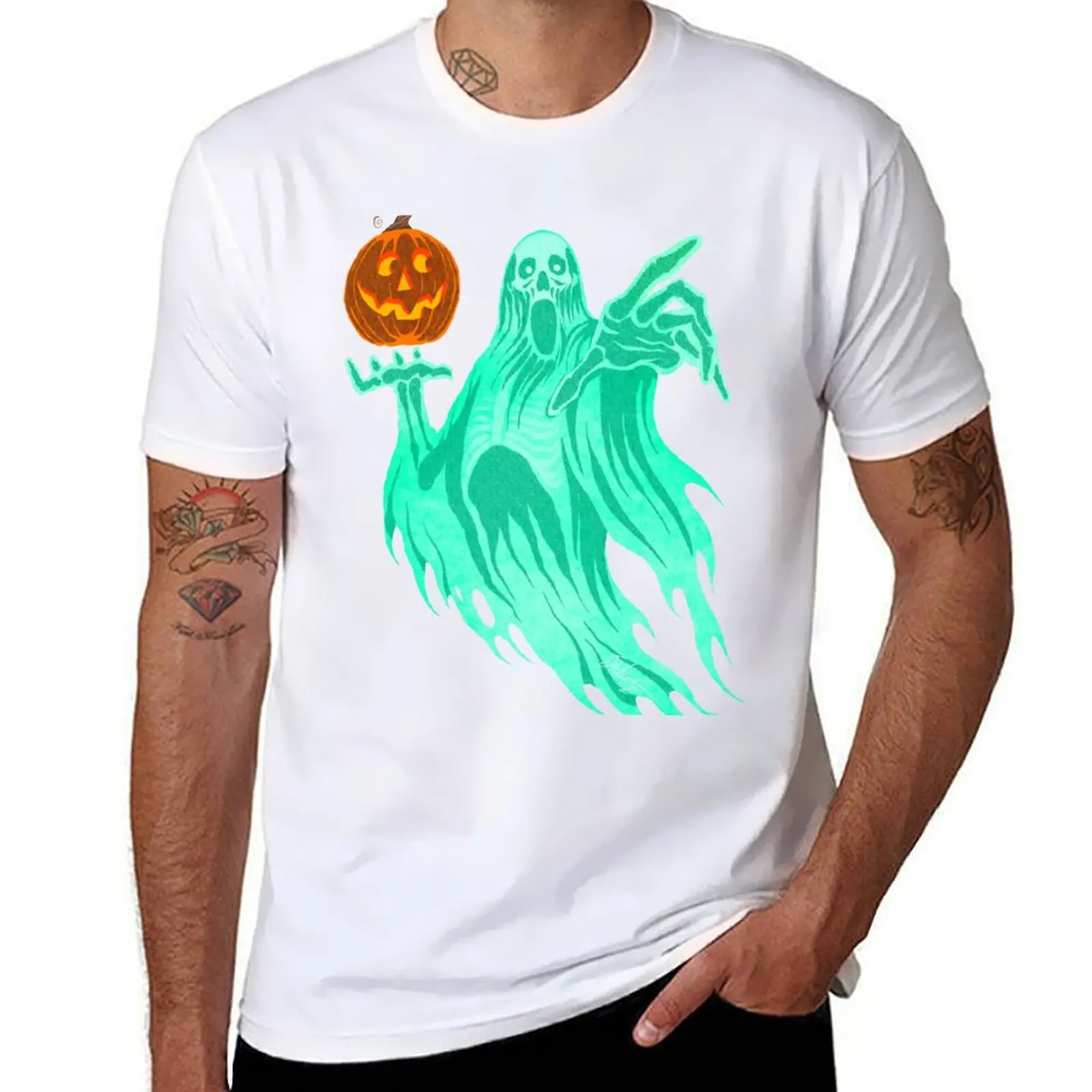 

FrightFall2021: Ghost T-Shirt t shirt men 100% cotton luxury brand t shirts for man cotton funny mens graphic t shirts T-Shirt