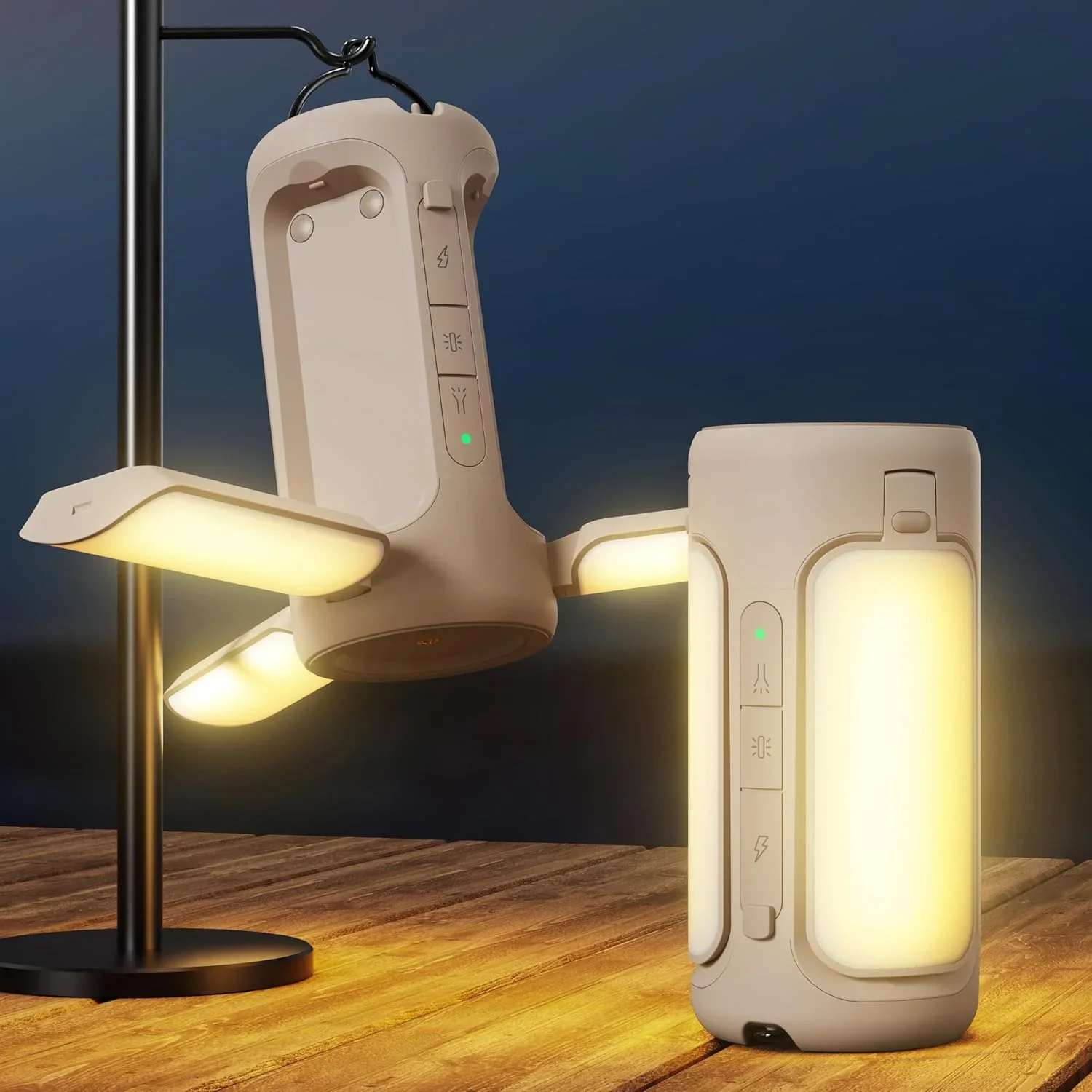 Lanterna da campeggio a LED, luci da campeggio ricaricabili con torce elettriche, luce per tenda impermeabile con 4 modalità di illuminazione, campeggio, 6000 mAh P