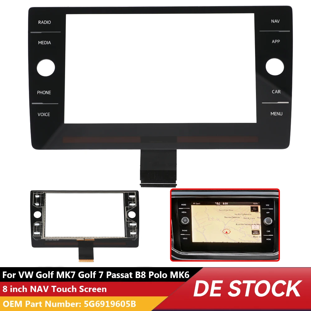 Schermo Touch da 8 Pollici 5G6919605B con NAV per VW Golf MK7 Golf 7 Passat B8 Polo MK6 Display Discovery Media Radio MIB 5G6 919 605B