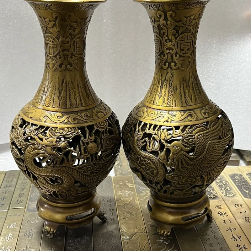

Wholesale Antique Miscellaneous Copper Handicraft Gift Distressed Decoration Large Vase Home Decorations Decoration