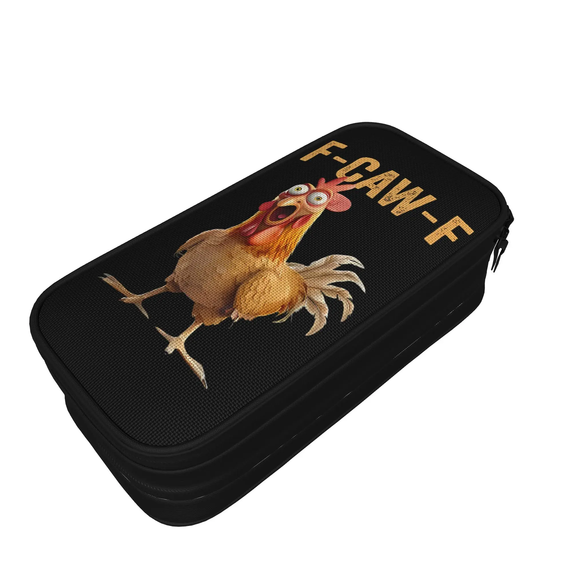 Lovely F-Caw-F Chicken Quote Rooster Meme Pencil Cases Humor Pencilcases Pen Girls Boys Large Storage Bags Zipper Accessories