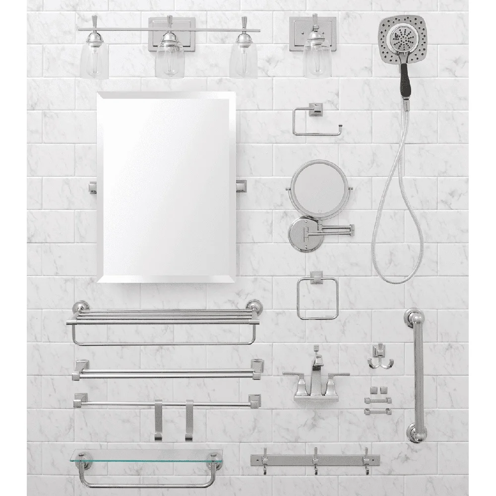 2 Pack Chrome Towel Ring Durable Zinc Construction Rust Resistant Bathroom Accessory Easy Mounting System Includes Hardware