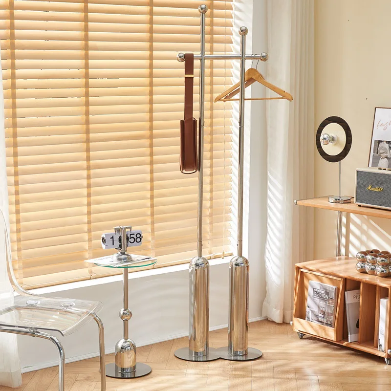 

Stainless steel coat rack Floor-to-ceiling vertical hanger Wardrobe clothes hat hanging bag Steel storage Bedroom storage