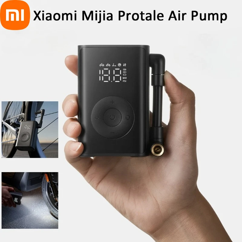 Bomba de Aire Portátil Original Xiaomi Mijia, 150 psi, Inflador Eléctrico con Pantalla, 2000 mAh, para Bicicletas, Inflado de Balones, Luz de Emergencia