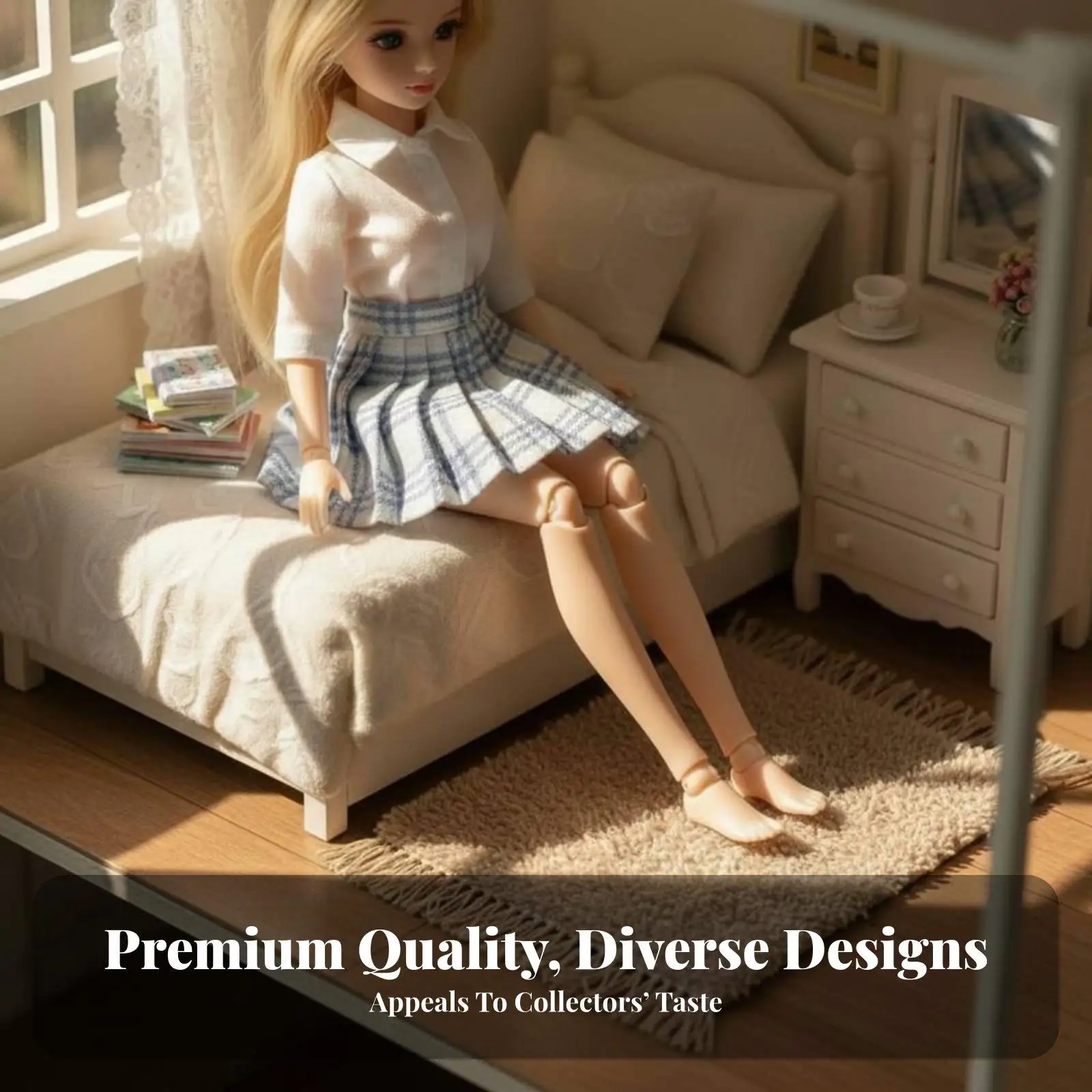 BJD Doll Skirt 1 6 Figure Clothing Set Cloth Material Easy Wear Back Closure for Doll Accessories Styling