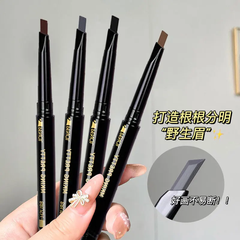 LjекDouble Ended Augenbrauenstift Augenbrauenpuder Wasserdicht Beständig Langlebig Nicht leicht zu verschmieren Augenbrauenpinsel Make-up Färbung