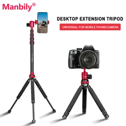 Manbily Desktop Tripod Selfie Stick Extension Travel  Aluminum Portable Handle Grip Stand For DSLR Android iPhone Smartphone