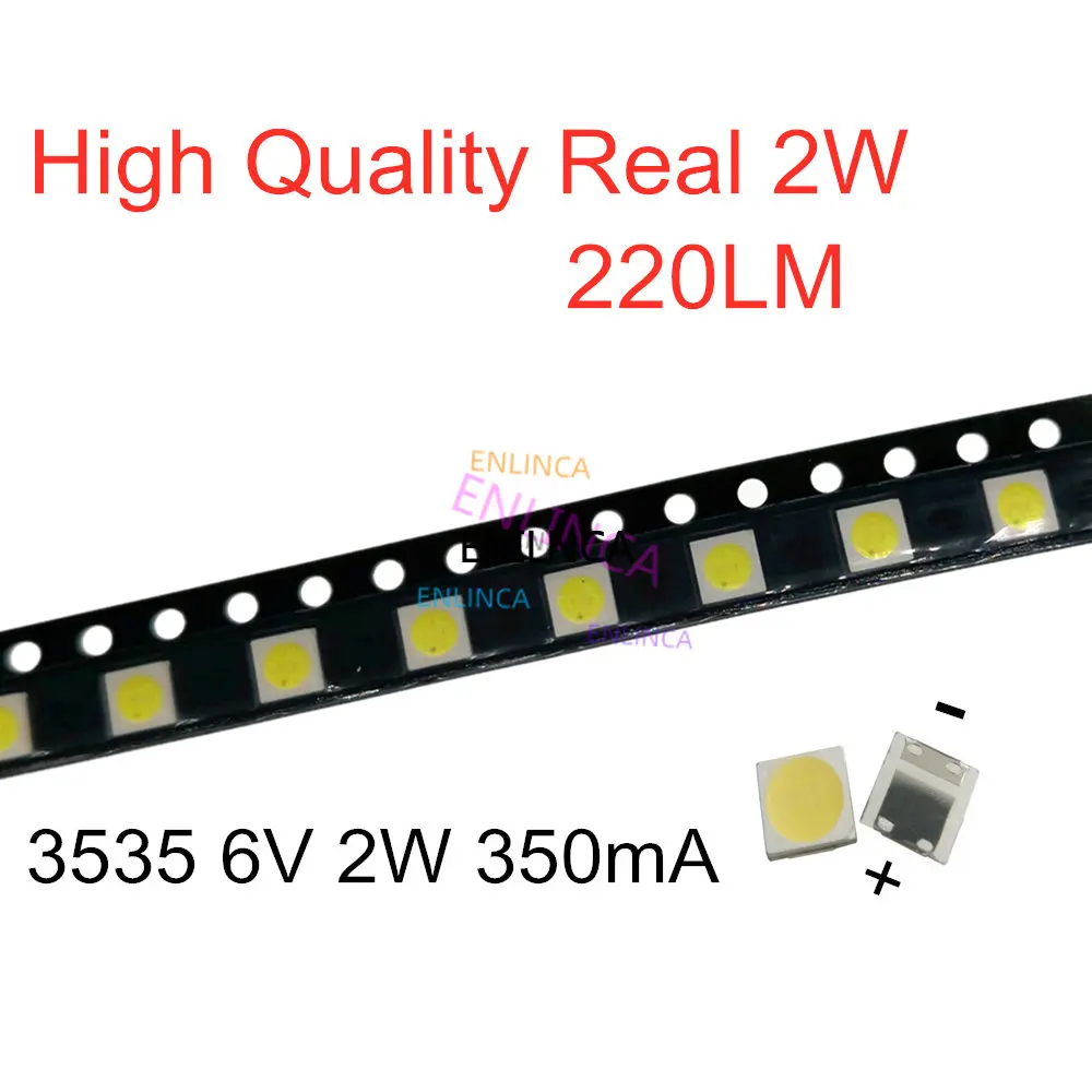 100-1000PCS For LG 3535 2W 6V 350mA 220LM Cool Cold White FOR LCD TV Repair Led TV Backlight Strip with Light-emitting Diode