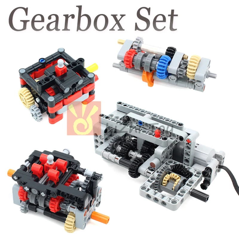 

MOC High-tech Engine Speeds Gearbox Transmission Kit DIY Technical Model L Motor 99299 Power Functions Building Blocks Bricks