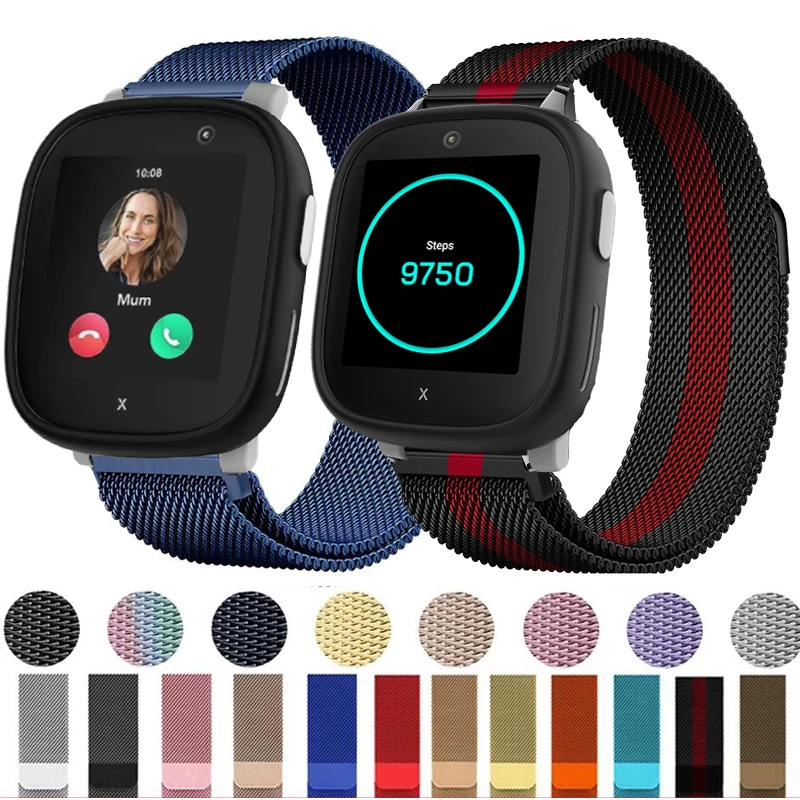 Correa de bucle milanesa de 20mm para reloj inteligente Xplora X6 Play para niños, pulsera magnética de Metal para Xplora X6 Play, banda de acero inoxidable para niños