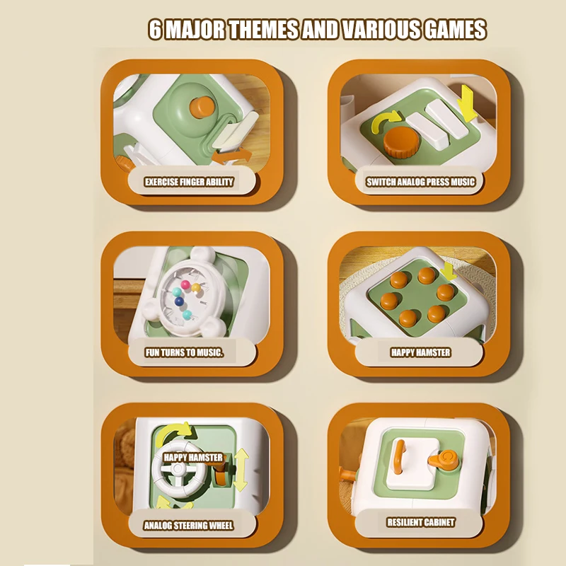 طفل مونتيسوري التعليم المبكر مكعب مشغول الكرة متعددة الوظائف السداسية الاطفال تطوير الذكاء التدريب اللعب الهدايا #3