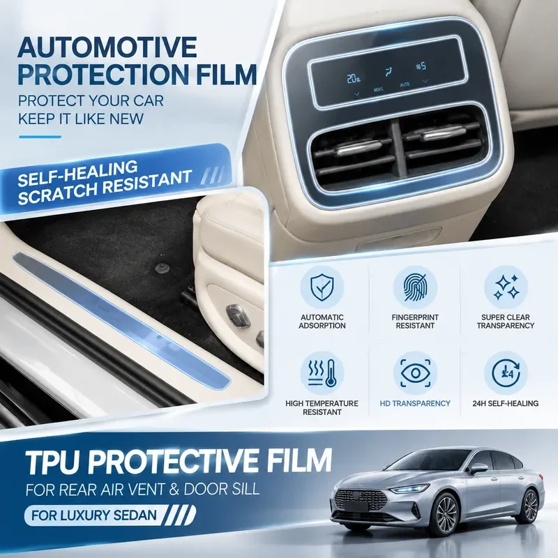 For BYD Seal 08 Interior Film Instrument Navigation Screen Protector Rear Air Outlet Central Control Trim Modification