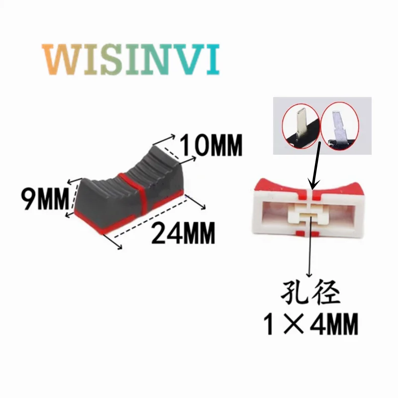 10PCS 24×10×9M Plastic Knob Linear Sliding Potentiometer Push Key Mixing Consoles Push Key Cap Inner Hole 4mm for YAMAHA Mixer