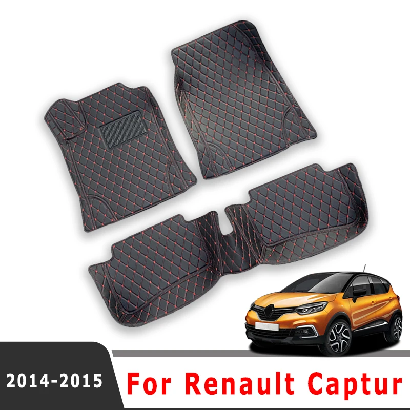

Для Renault Captur 2015 2014, автомобильные коврики, Стайлинг, автомобильные аксессуары, ковры, защитные автомобильные водонепроницаемые подушечки для ног