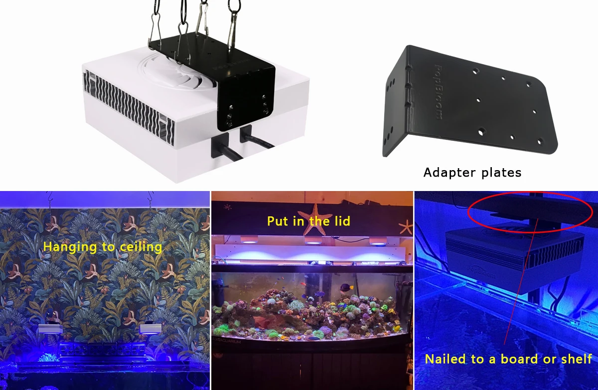 PopBloom-Marine Aquarium LED Lighting Smart Saltwater LED Aquarium Lamp for Reef Coral Fish Tank Lamp,180-240cm,WiFi-App Control