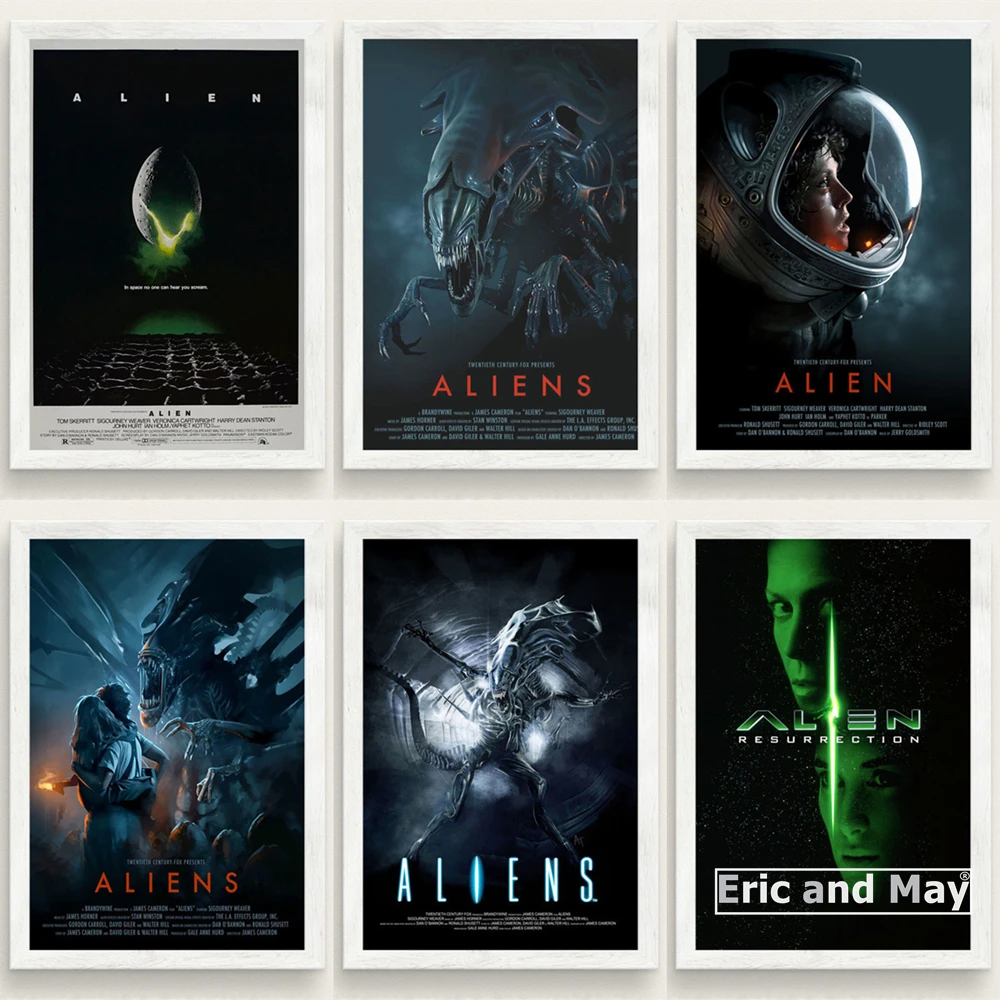 Art Classic Horror Poster Film Alien And Print Canvas Painting Movie Wall Pictures Hot Series Modern Paintings For Bedrooms