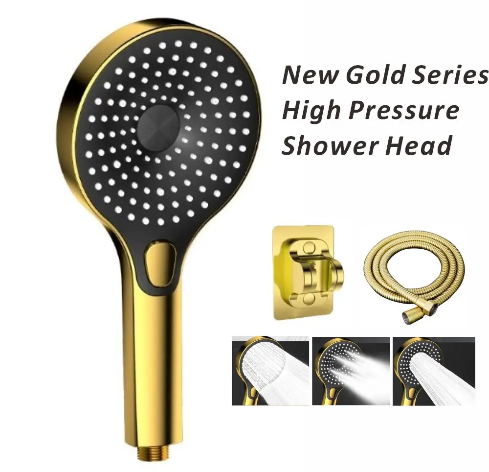 

New Gold Multi Function Shower Head Portable High Pressure Powerful Rain Explosion-proof and Drop-proof Universal Shower Set