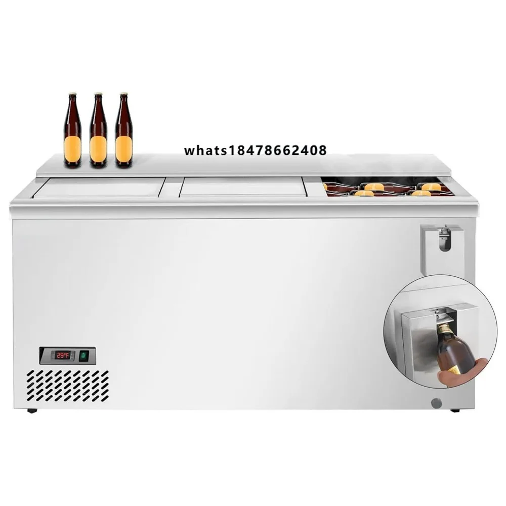 Commercial Bottle Cooler 14.61 Cubic Feet Supermarket Horizontal Freezer Auto Defrost Horizontal Refrigerators
