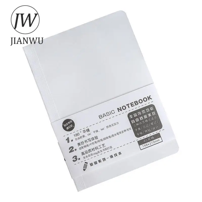 JIANWU A5/A6 Blank Grid Refill Notebook Material Linear Replacement Core Creative DIY Journal Student Supplies Stationery