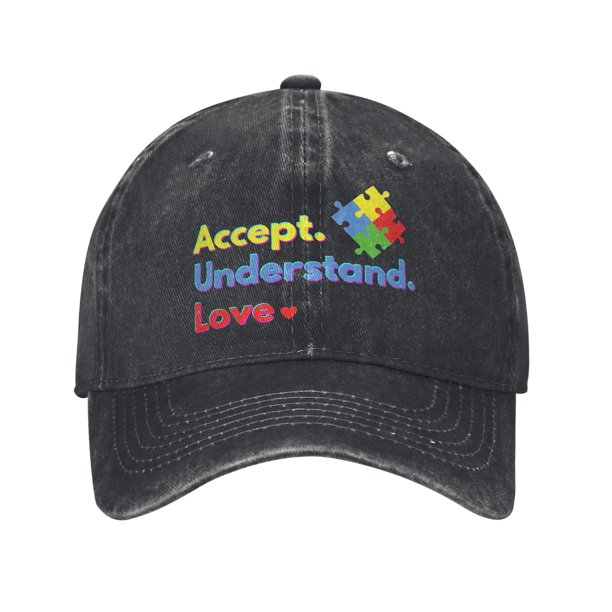 Autism Awareness Respect Love Support  Printed Cap for Men Women Cotton  Trucker Hat Causal Wear Baseball Cap Adjustable