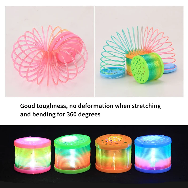 Magic Rainbow Spring Toys Anti-stress Funny Game Favors Luminous Toys Spring Neon Party Creative Glowing Gift for Childrens