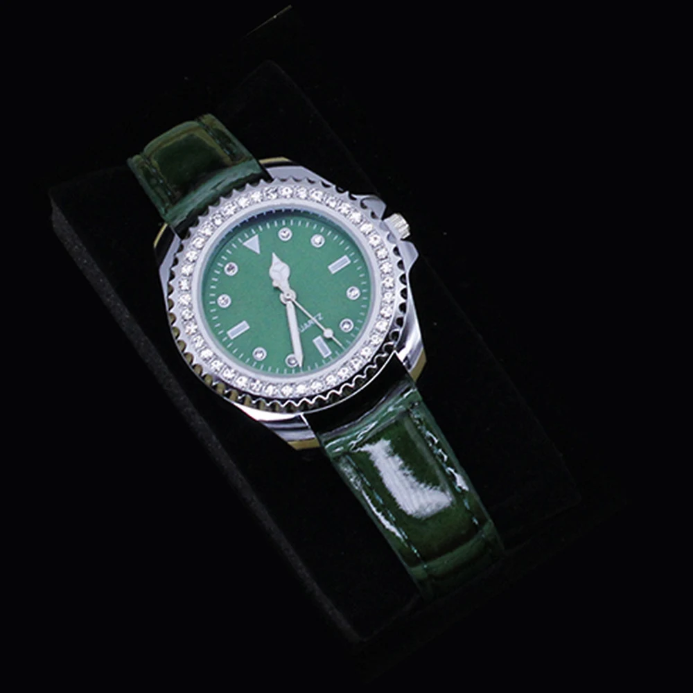 5Pcs Set Ladies Luxury Diamond Quartz Watch Fashion Simple Leather Women's Dress Clock Watch With Jewelry Accessory Set + Box