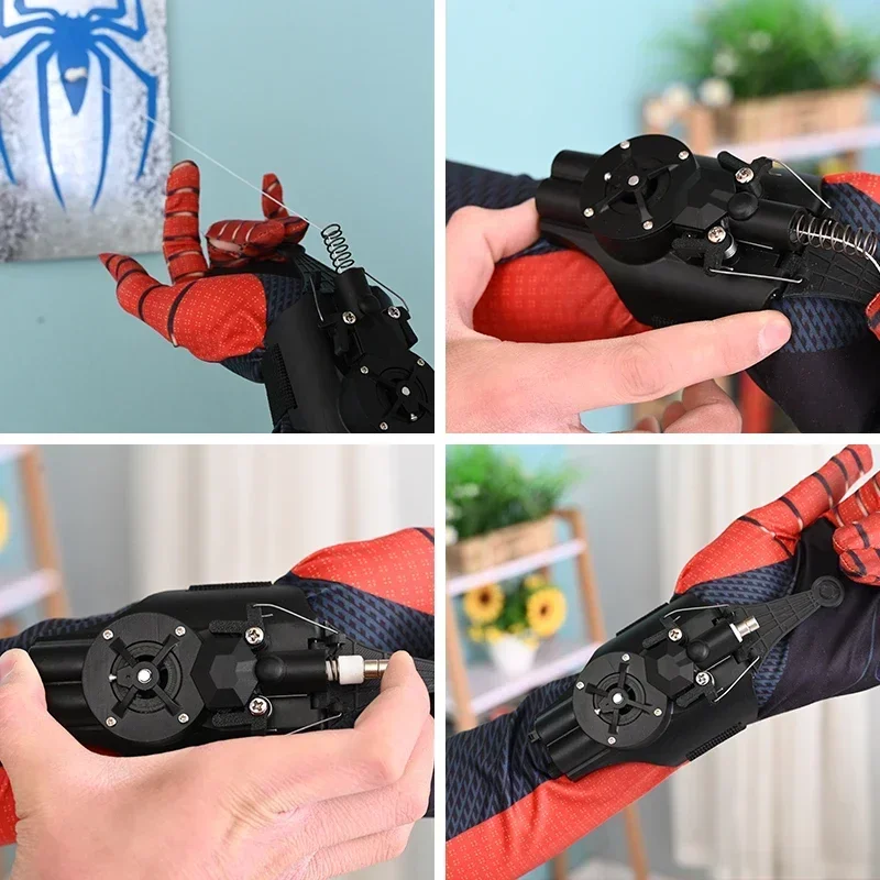 Spiderman Web Shooters Spider Man Wrist Launcher Upgraded Version Peter Parker Cosplay Gadgets Set Zabawki dla dzieci Prezent dla dzieci