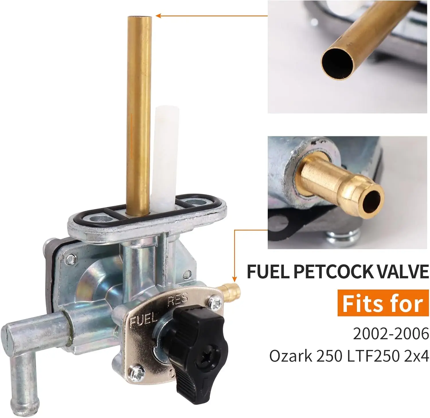 Fuel Petcock Valve Prime/Reserve Vacuum 44300-05G01 Fits for 2002-2006 Suzuki Ozark 250 LTF250 2x4