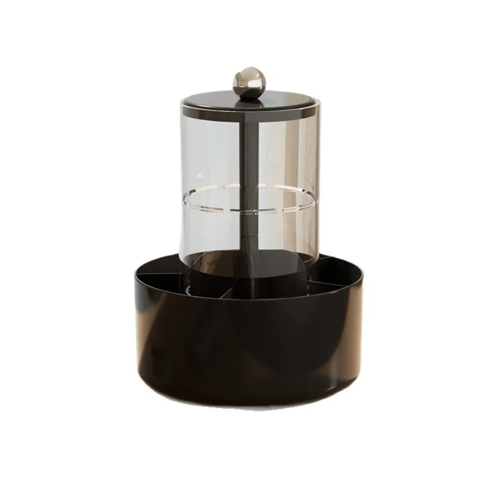 4 فتحات رفع فرشاة للمكياج حامل الصحافة نوع البلاستيك فرشاة للمكياج المنظم الغبار سعة كبيرة صندوق تخزين مستحضرات التجميل