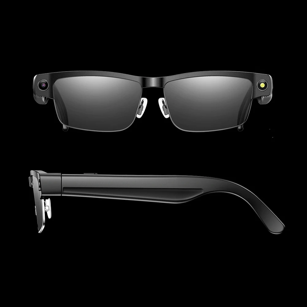 AI Smart Glasses Voice Assistant BT Glasses Built-in Mic & Speakers Camera Glasses for Travel Meetings Business Use