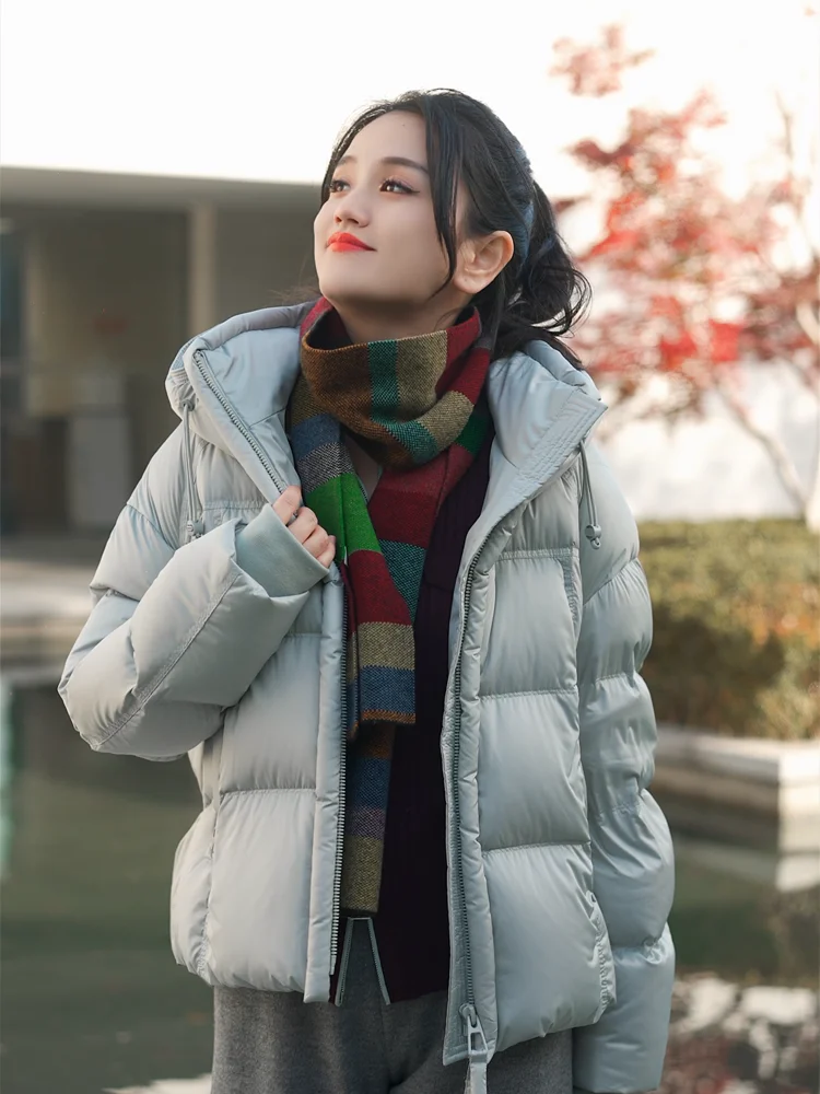 

Ультратеплая женская короткая пуховая куртка свободного кроя, белая, на утином пуху, повседневная, очень теплая, маленький размер, верхняя одежда