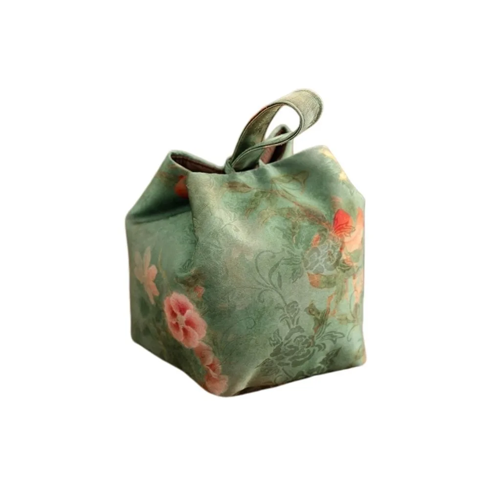 

Chinese Style Teacup Teapot Drawstring Pouch Breakage-proof Portable Teaware Storage Bag Print Multifunctional Small Item Pouch