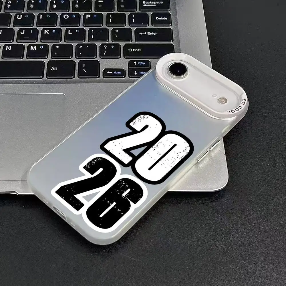 رقم 2026 جراب هاتف آيفون 17 16 15 14 13 12 11 برو ماكس الهواء متعدد الألوان ماتي ليزر معدني أورورا فوندا #3