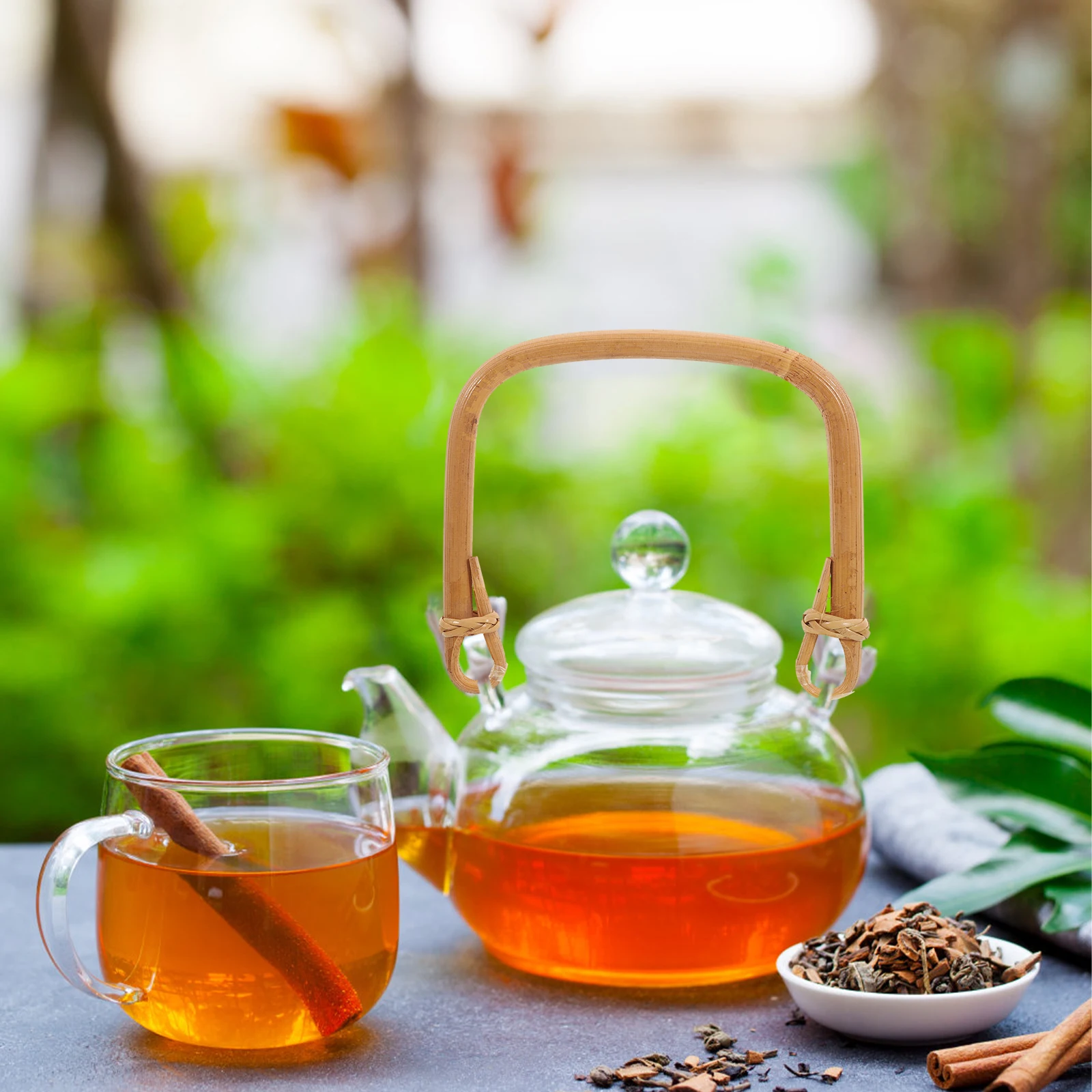 

Teapot Handle Brown Pots Mini China Cup Checkered Kettle Clear Rattan Cast Iron