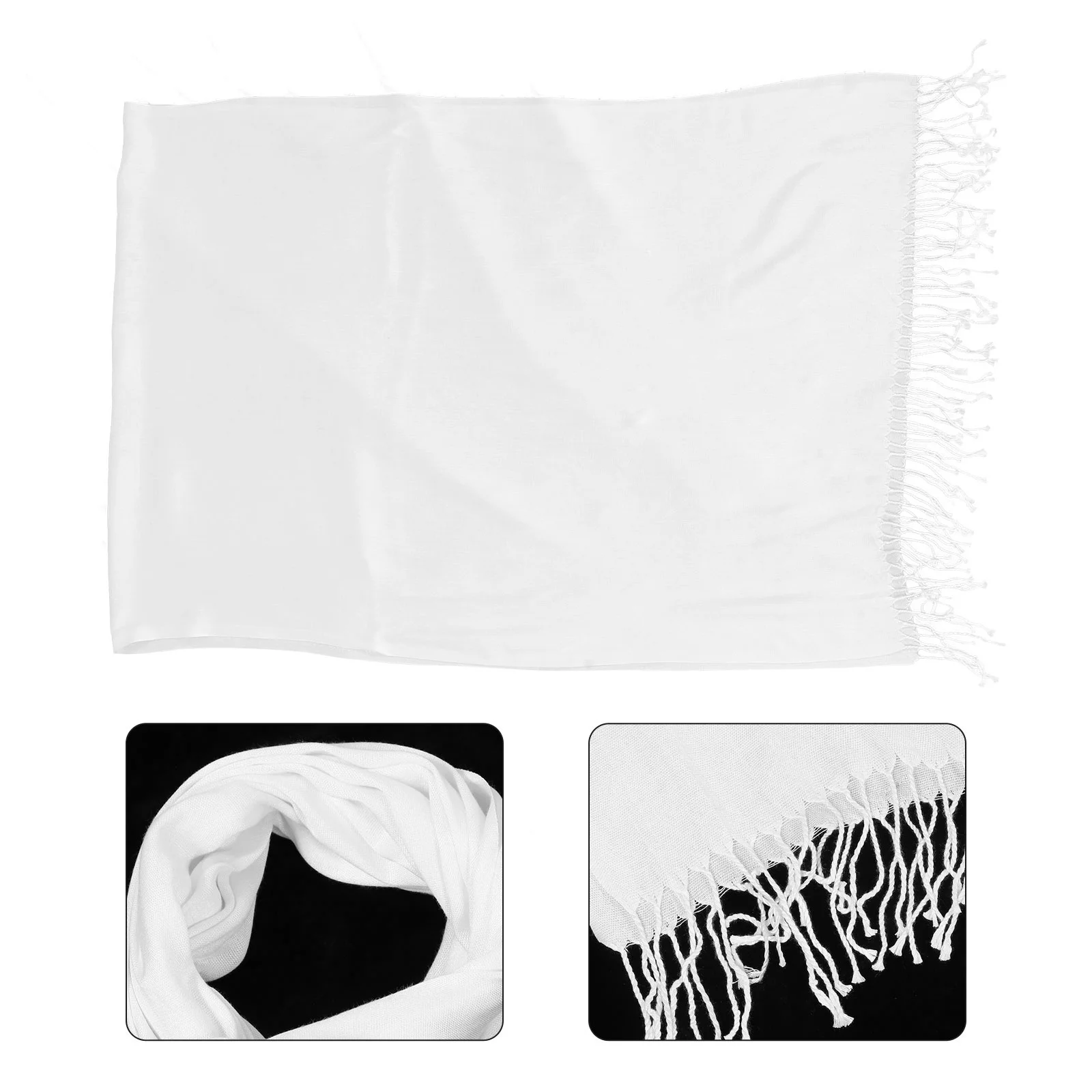 

1Pcs Blank Cotton Scarf Soft Safe Material DIY Graffiti Drawing Craft Accessory White Plain Scarf for Tie Dye Painting Handmade