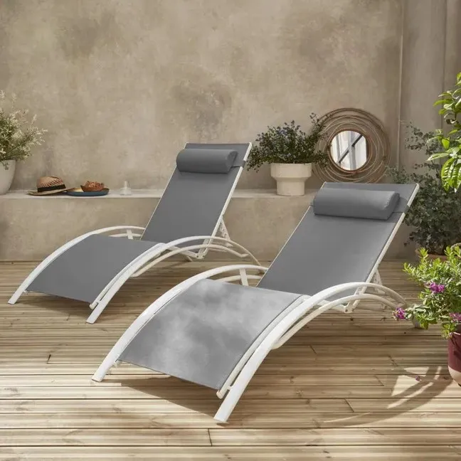 Backyard Garden Pool Lounge Set Adjustable Reclining Outdoor Terrace Lounge Suitable for courtyard and hotel use