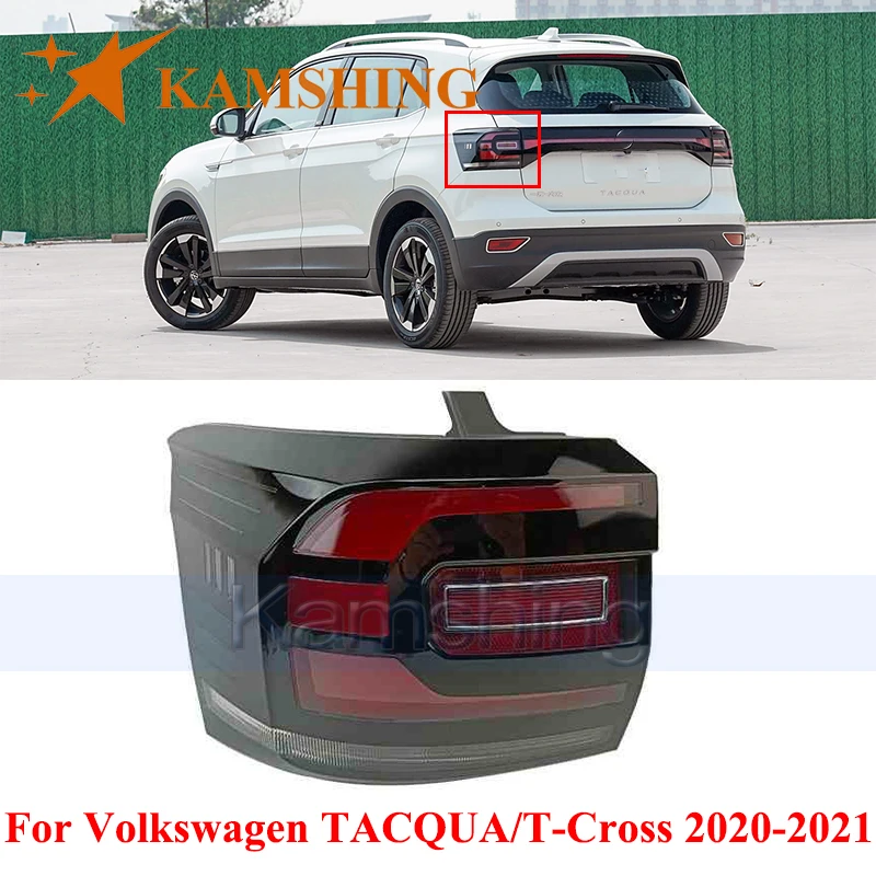 

Задний фонарь CAPQX для Volkswagen TACQUA/T-Cross 2020-2021, внешний задний фонарь, задний фонарь, стоп-сигнал, стоп-сигнал, сигнальный светильник