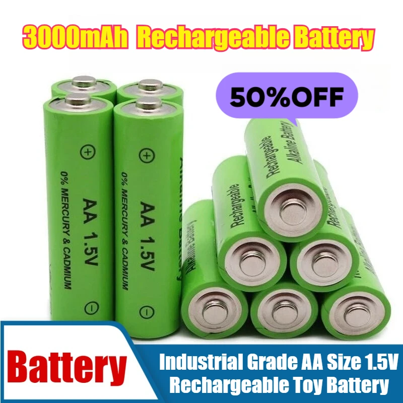 

3000mAh Rechargeable Battery Industrial Grade AA Size 1.5V Rechargeable Toy Battery