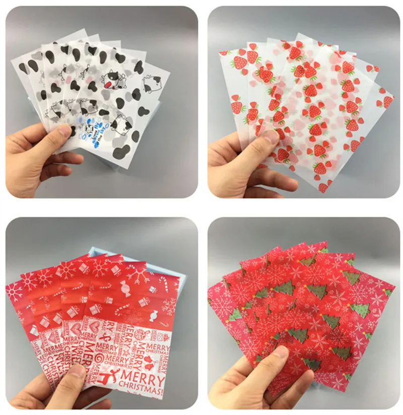 100 Stücke DIY Handgemachte Nougat Süßigkeiten Verpackung Öl Papier Milch Taffy Wrapper Neujahr Weihnachten Party Dekor – Detail 7