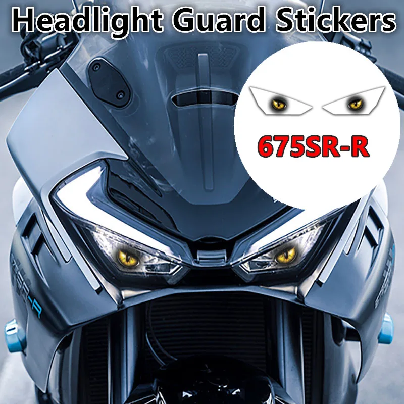 

Motorcycle Front Fairing Headlight Guard Decals Head Light Protector Stickerst For CFMOTO CF675SR CF675SR-R 2024 2025 cf675sr-r