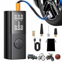 Tire Inflator Portable Air Compressor - 20000 mAh Rechargeable Air Pump -150 PSI Tire Inflation, Accurate LCD Display/Light，3X F