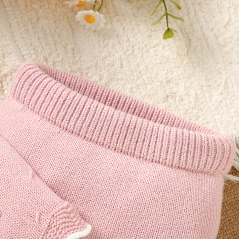 2-teiliges Baby Mädchen Kleidungsset Rosa Langarm-Pullover+Leggings Herbst Winter Lässige Oberbekleidung Kleinkind Outfit – Detail 8