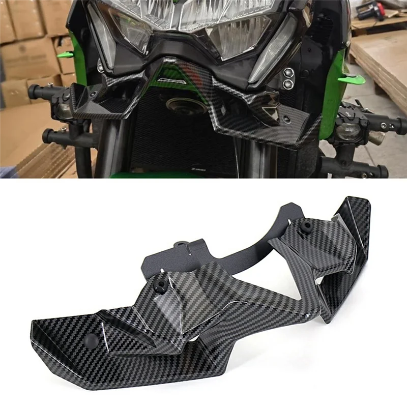 

Motorcycle Naked Front Spoiler Winglet Aerodynamic Wing Kit Spoiler Replacement For Kawasaki Z900 2020 2021 2022(Bright Black)