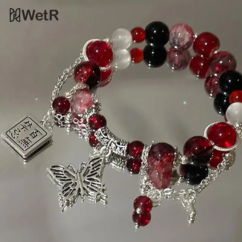 Anime Tian Guan Ci Fu Bracelet Xie Lian Heaven Official’s Blessing Beads Chain Butterfly Pendant Bracelet Cosplay Jewelry Gift