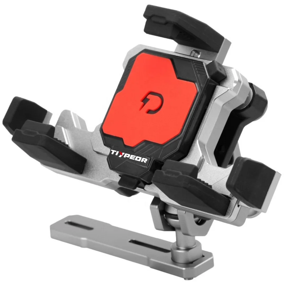 Motorcycle universal mobile phone holder, with safety lock bicycle 360 degree adjustment mobile phone installation