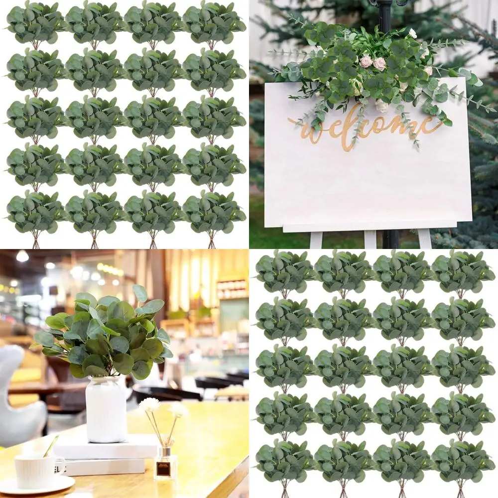 

200 Stems 11.8 Tall Artificial Eucalyptus Leaves for Floral Arrangements, Vase Decor, Weddings