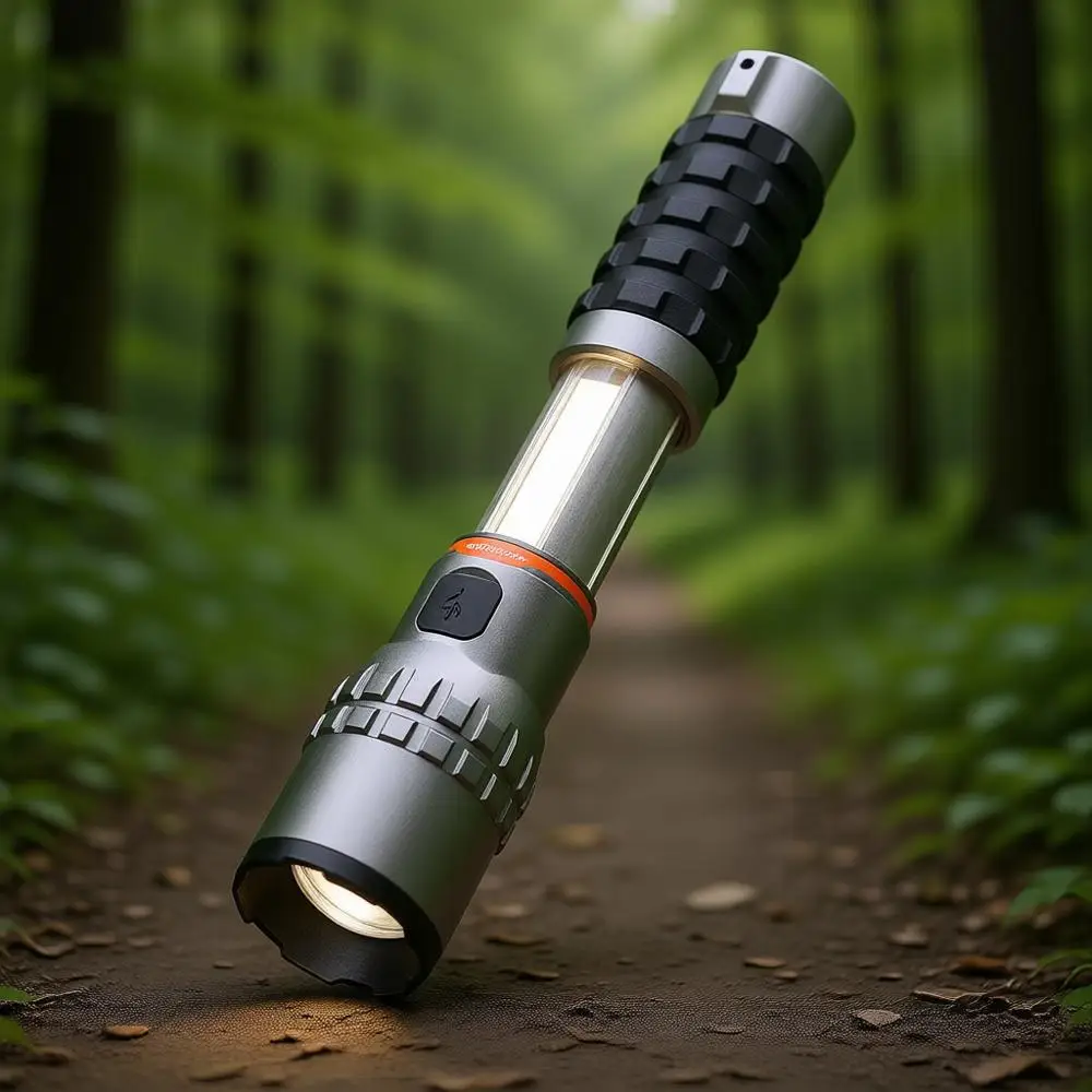 

High-Lumens Rechargeable COB Work Light & LED Flashlight, Waterproof, Magnetic Base, Ideal for Camping and Hunting, Includes Cha