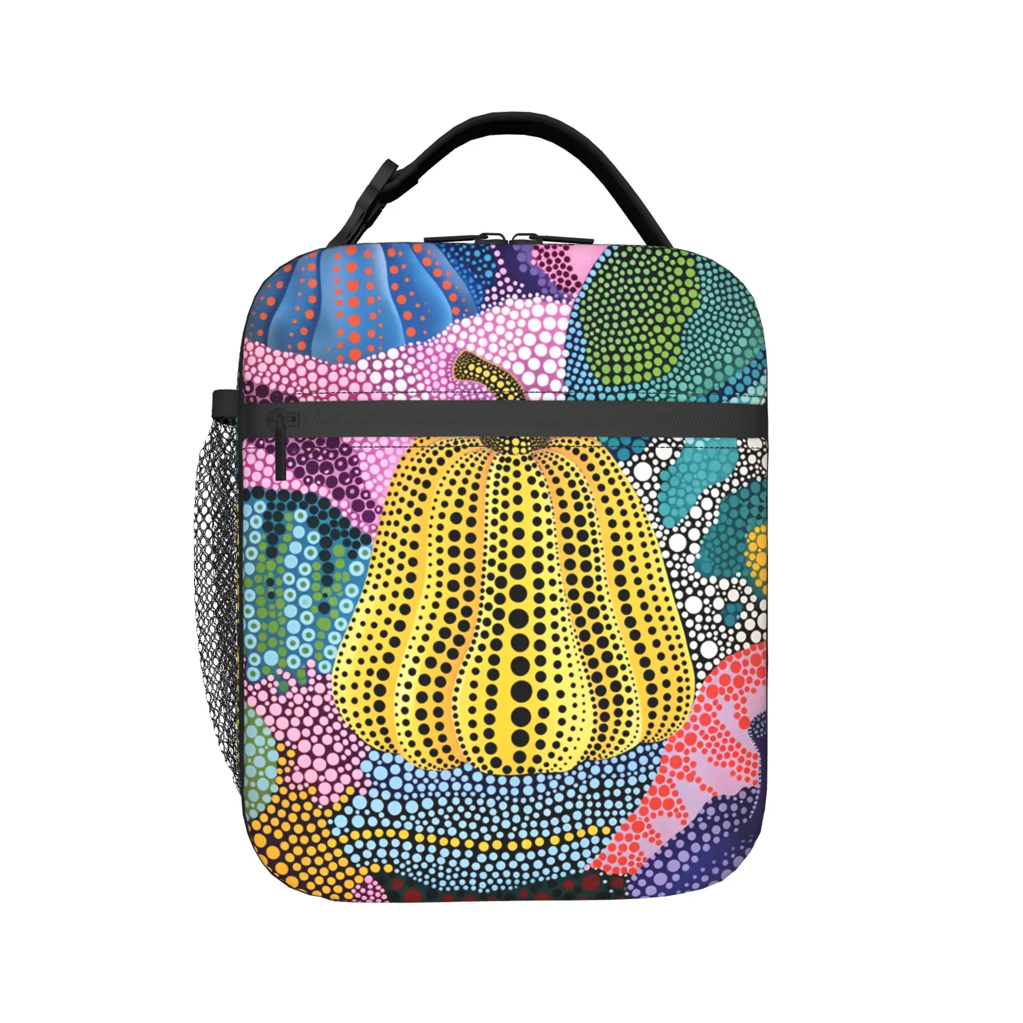 Lunch Bag Yayoi Kusama Abstract Face Office Lunch Box For Child  Casual Convenient Graphic Cooler Bag